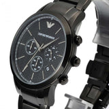 Emporio Armani Dress Chronograph Quartz Black Dial Black Stainless Steel Strap Watch For Men - AR2485