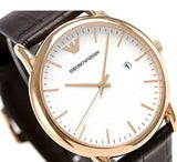 Emporio Armani Luigi White Dial Brown Leather Strap Watch For Men - AR2502