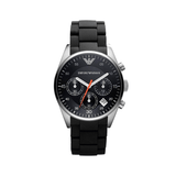 Emporio Armani Sportivo Chronograph Black Dial Black Strap Watch For Men - AR5858