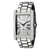 Emporio Armani Classic White Dial Silver Steel Strap Watch For Men - AR0145