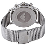 Emporio Armani Chronograph Black Dial Silver Mesh Bracelet Watch For Men - AR11104