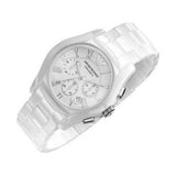 Emporio Armani Chronograph Ceramic White Dial Watch For Women