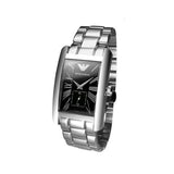 Emporio Armani Classic Black Dial Silver Stainless Steel Strap Watch For Men - AR0156