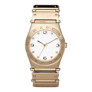 Marc Jacobs Amy White Dial Gold Stainless Steel Strap Watch for Women - MBM8519