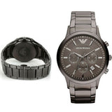 Emporio Armani Classic Chronograph Grey Dial Grey Steel Strap Watch For Men - AR2454