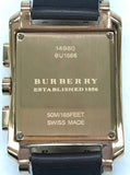Burberry Heritage Chronograph Square Grey Dial Brown Leather Strap Watch for Men - BU1566