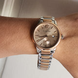 Burberry The Classic Rose Gold Dial Two Tone Steel Strap Watch for Women - BU10117