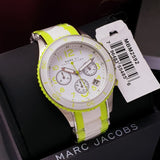 Marc Jacobs Rock Chrono White Dial White & Green Rubber Strap Watch for Women - MBM2592