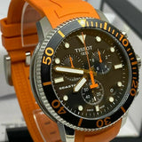 Tissot Seastar 1000 Chronograph Black Dial Orange Rubber Strap Watch For Men - T120.417.17.051.01