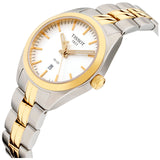 Tissot T Classic PR 100 Sport Chic White Dial Two Tone Steel Strap Watch For Women - T101.210.22.031.00