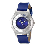 Marc Jacobs Henry Skeleton Blue Dial Blue Leather Strap Watch for Women - MBM1337