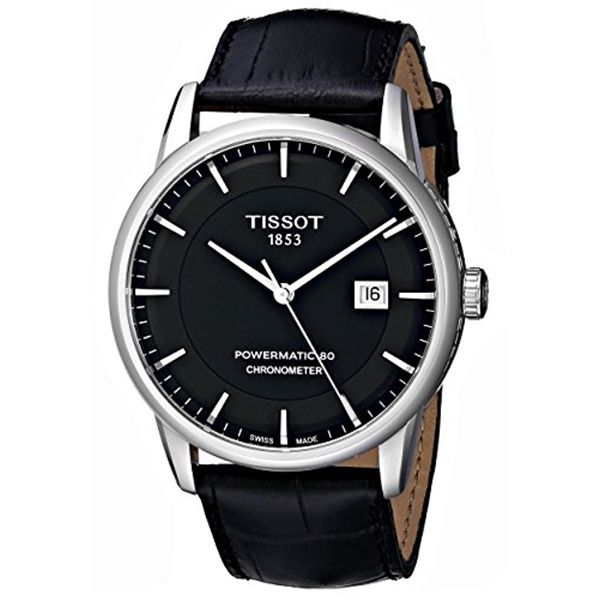 Tissot T Classic Luxury Automatic Black Dial Black Leather Strap Watch For Men - T086.408.16.051.00