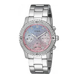 Guess Confetti Multicolored Dial Silver Steel Strap Watch For Women - W0774L1