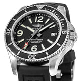 Breitling Superocean II 44mm Black Dial Black Rubber Strap Watch for Men - A17367D71B1S2