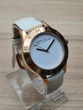 Marc Jacobs Blade White Dial White Leather Strap Watch for Women - MBM1201