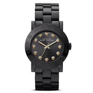 Marc Jacobs Amy Black Dial Black Stainless Steel Strap Watch for Women - MBM8595