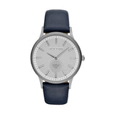 Emporio Armani Renato White DIal Blue Leather Strap Watch For Men - AR11119