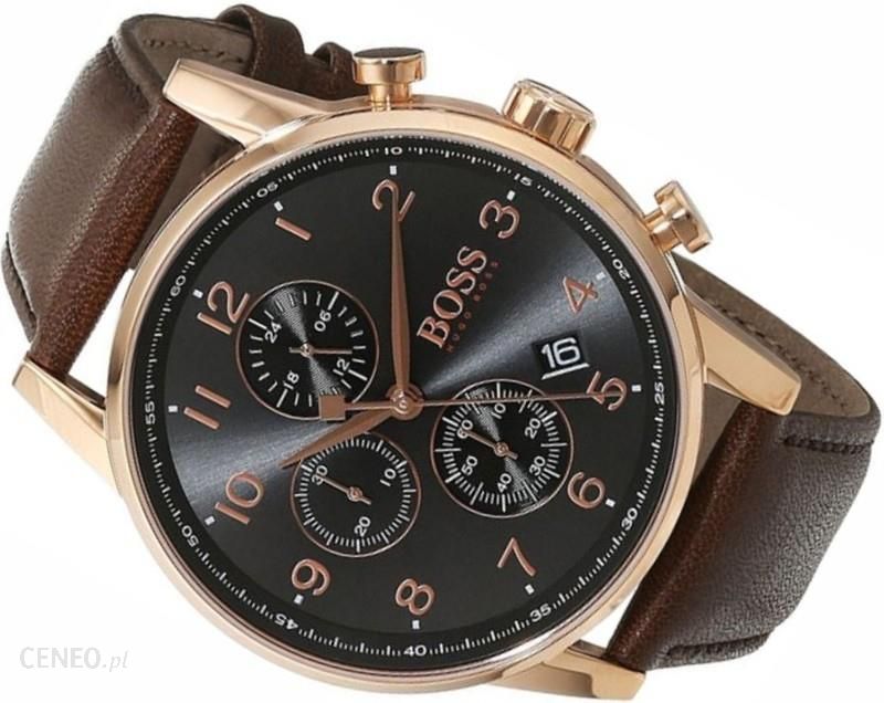 Hugo Boss Navigator Grey Dial Brown Leather Strap Watch for Men - 1513496