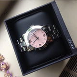 Marc Jacobs Amy Life Pink Dial Silver Stainless Steel Strap Watch for Women - MBM3300