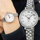 Marc Jacobs Sally White Dial Silver Stainless Steel Watch for Women - MBM8642