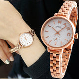 Marc Jacobs Sally White Dial Rose Gold Stainless Steel Strap Watch for Women - MBM8643