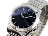 Gucci G Timeless Black Dial Silver Steel Strap Watch For Women - YA126502