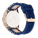 Guess Interpid White & Rose Gold Dial Blue Silicone Strap Watch For Women - W0325L8