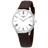 Tissot T Classic Tradition 5.5 Quartz White Dial Brown Leather Strap Watch For Men - T063.409.16.018.00