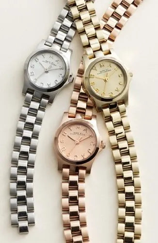 Marc Jacobs Henry Dinky Gold Dial Gold Stainless Steel Strap Watch for Women
