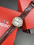 Tissot T Classic Carson Premium White Dial Brown Leather Strap Watch for Women - T122.207.36.033.00