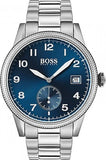 Hugo Boss Legacy Blue Dial Silver Steel Strap Watch for Men - 1513707