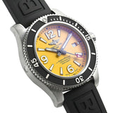 Breitling Superocean Automatic 44mm Yellow Dial Black Rubber Strap Watch for Men - A17367021I1S1