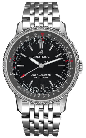 Breitling Navitimer Automatic 38mm Black Dial Stainless Steel Mens Watch - A17325241B1A1