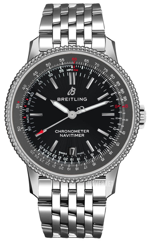 Breitling Navitimer Automatic 38mm Black Dial Stainless Steel Mens Watch - U17325241B1A1