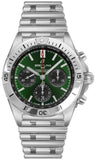 Breitling Chronomat B01 42mm Green Dial Silver Steel Strap Watch for Men - AB01343A1L1A1