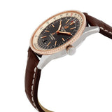 Breitling Navitimer 1 Automatic 41mm Black Dial Brown Leather Strap Mens Watch - U17326211M1P1