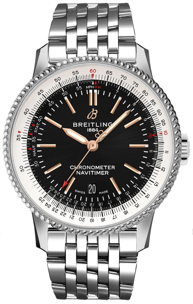 Breitling Navitimer Automatic 41mm Black Dial Stainless Steel Mens Watch - A17326211B1A1