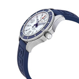 Breitling Superocean II Automatic 42mm White Dial Blue Rubber Strap Watch for Men - A17366D81A1S2