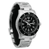 Breitling Superocean II 44mm Black Dial Black Steel Strap Watch for Men - A17392D71B1A1