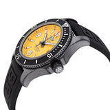 Breitling Superocean Automatic 46mm Yellow Dial Black Rubber Strap Watch for Men - M17368D71I1S1