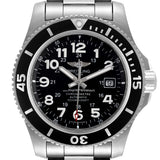 Breitling Superocean II 44mm Black Dial Black Steel Strap Watch for Men - A17392D71B1A1