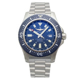 Breitling Superocean 44mm Special Blue Dial Silver Steel Strap Watch for Men - Y17393161C1A1