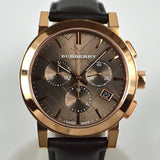 Burberry The City Grey Dial Brown Leather Strap Unisex Watch - BU9755