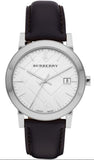 Burberry The City White Dial Black Leather Strap Watch for Men - BU9008