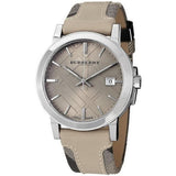 Burberry The City Beige Dial Tan Leather Strap Watch for Women - BU9021