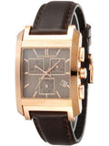 Burberry Heritage Chronograph Square Grey Dial Brown Leather Strap Watch for Men - BU1566