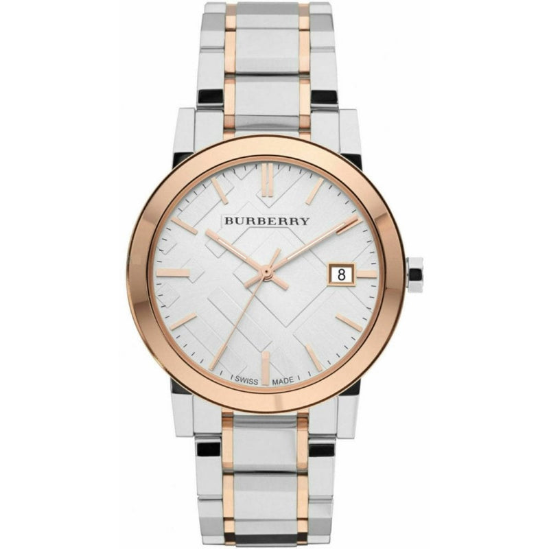 Burberry The City White Dial Two Tone Stainless Steel Strap Watch for Women - BU9006