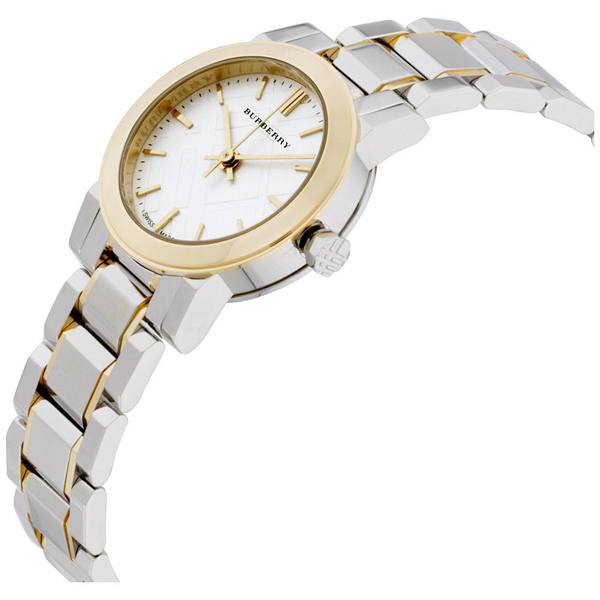 Burberry The City White Dial Two Tone Stainless Steel Strap Watch for Women - BU9115