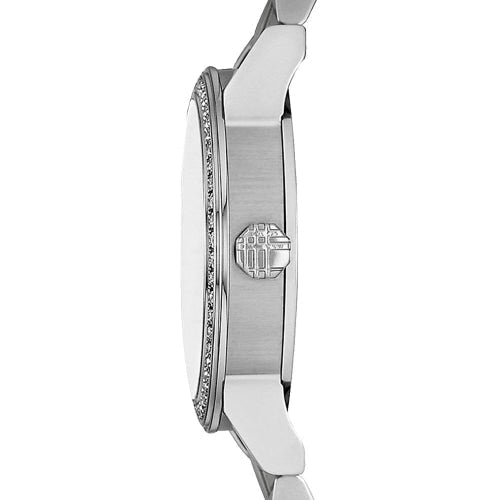 Burberry The City Silver Diamonds Dial Silver Stainless Steel Strap Watch for Women - BU9220