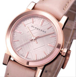 Burberry The City Gold Dial Beige Leather Strap Watch for Women - BU9210